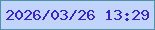 文字の大きさ：1、枠の色：5092a3、背景の色：c1d5fc、文字の色：3a24c6 無料ブログパーツのブログ時計