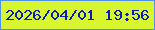 文字の大きさ：1、枠の色：5092eb、背景の色：d7f630、文字の色：081fbc 無料ブログパーツのブログ時計