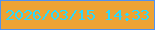 文字の大きさ：4、枠の色：5092f1、背景の色：eda334、文字の色：2bd9fd 無料ブログパーツのブログ時計