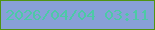 文字の大きさ：1、枠の色：509411、背景の色：88a0d7、文字の色：4dc9a6 無料ブログパーツのブログ時計