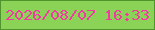 文字の大きさ：2、枠の色：50942e、背景の色：8bd357、文字の色：f23ba2 無料ブログパーツのブログ時計