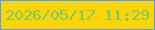 文字の大きさ：3、枠の色：509df3、背景の色：fcd509、文字の色：77cb5f 無料ブログパーツのブログ時計