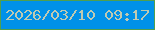 文字の大きさ：3、枠の色：509f4f、背景の色：0091e9、文字の色：bfcab2 無料ブログパーツのブログ時計