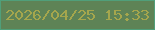 文字の大きさ：5、枠の色：509f7a、背景の色：5e8356、文字の色：a5a64d 無料ブログパーツのブログ時計