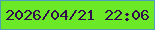 文字の大きさ：2、枠の色：509fb5、背景の色：6ce926、文字の色：320d4d 無料ブログパーツのブログ時計