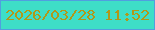 文字の大きさ：1、枠の色：509fdf、背景の色：3edec7、文字の色：b19819 無料ブログパーツのブログ時計