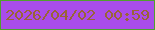 文字の大きさ：2、枠の色：50a02d、背景の色：a94cea、文字の色：996437 無料ブログパーツのブログ時計