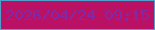 文字の大きさ：5、枠の色：50a0cb、背景の色：bb1164、文字の色：802aaa 無料ブログパーツのブログ時計