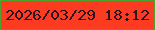 文字の大きさ：1、枠の色：50a12c、背景の色：fc3b21、文字の色：291423 無料ブログパーツのブログ時計