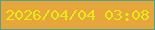 文字の大きさ：5、枠の色：50a18f、背景の色：e7a63b、文字の色：e4eb16 無料ブログパーツのブログ時計