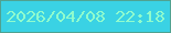 文字の大きさ：3、枠の色：50a291、背景の色：3ad2e4、文字の色：8ffbcd 無料ブログパーツのブログ時計