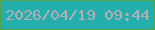 文字の大きさ：5、枠の色：50a347、背景の色：24afac、文字の色：b6aeb4 無料ブログパーツのブログ時計