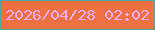 文字の大きさ：1、枠の色：50a6a4、背景の色：ed7042、文字の色：f8acf2 無料ブログパーツのブログ時計