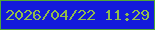 文字の大きさ：5、枠の色：50a837、背景の色：131adc、文字の色：90bc4b 無料ブログパーツのブログ時計
