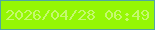 文字の大きさ：4、枠の色：50a8a1、背景の色：95f705、文字の色：c5f96e 無料ブログパーツのブログ時計