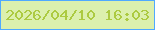 文字の大きさ：3、枠の色：50a9ff、背景の色：dcf0ae、文字の色：acca42 無料ブログパーツのブログ時計