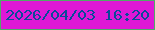 文字の大きさ：5、枠の色：50ab67、背景の色：df18d6、文字の色：0b4a9a 無料ブログパーツのブログ時計