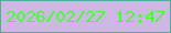 文字の大きさ：3、枠の色：50ad99、背景の色：ccb8e2、文字の色：45fe2f 無料ブログパーツのブログ時計