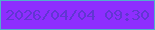 文字の大きさ：5、枠の色：50afcc、背景の色：8e2efe、文字の色：6136d2 無料ブログパーツのブログ時計