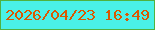 文字の大きさ：3、枠の色：50b240、背景の色：4af1e8、文字の色：da5802 無料ブログパーツのブログ時計