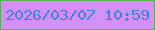 文字の大きさ：2、枠の色：50b34e、背景の色：d58ff8、文字の色：3e81d4 無料ブログパーツのブログ時計