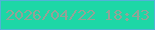 文字の大きさ：1、枠の色：50b3d7、背景の色：1dd7a6、文字の色：94a297 無料ブログパーツのブログ時計