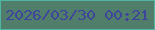 文字の大きさ：3、枠の色：50b5a5、背景の色：517e6a、文字の色：3f459a 無料ブログパーツのブログ時計