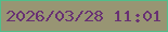 文字の大きさ：5、枠の色：50bd8b、背景の色：989573、文字の色：683173 無料ブログパーツのブログ時計
