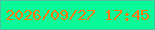 文字の大きさ：4、枠の色：50bea1、背景の色：07f998、文字の色：fe7a0d 無料ブログパーツのブログ時計