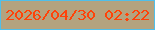 文字の大きさ：2、枠の色：50bfe9、背景の色：b4a37f、文字の色：ff4208 無料ブログパーツのブログ時計