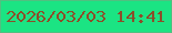 文字の大きさ：5、枠の色：50c180、背景の色：1be483、文字の色：8d4d29 無料ブログパーツのブログ時計