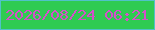 文字の大きさ：2、枠の色：50c2c8、背景の色：2fcb52、文字の色：d551c9 無料ブログパーツのブログ時計