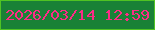 文字の大きさ：2、枠の色：50c323、背景の色：198136、文字の色：fd2b86 無料ブログパーツのブログ時計