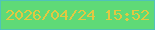 文字の大きさ：4、枠の色：50c3b8、背景の色：5fda77、文字の色：e2c842 無料ブログパーツのブログ時計