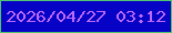 文字の大きさ：3、枠の色：50c46f、背景の色：0603c6、文字の色：bd69f9 無料ブログパーツのブログ時計