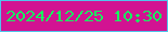 文字の大きさ：1、枠の色：50c5ec、背景の色：d21392、文字の色：18f260 無料ブログパーツのブログ時計