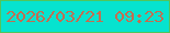 文字の大きさ：5、枠の色：50c65c、背景の色：06e3cf、文字の色：c36d50 無料ブログパーツのブログ時計