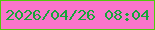 文字の大きさ：5、枠の色：50ca0c、背景の色：f975cb、文字の色：18a53a 無料ブログパーツのブログ時計