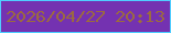 文字の大きさ：3、枠の色：50cdff、背景の色：7432b1、文字の色：9b6a40 無料ブログパーツのブログ時計