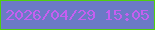 文字の大きさ：4、枠の色：50cf0e、背景の色：6b7ac6、文字の色：c55ff0 無料ブログパーツのブログ時計