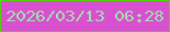 文字の大きさ：1、枠の色：50d307、背景の色：d84fcf、文字の色：a0e2ac 無料ブログパーツのブログ時計