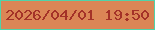 文字の大きさ：1、枠の色：50d3a9、背景の色：db8656、文字の色：a43228 無料ブログパーツのブログ時計