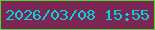 文字の大きさ：1、枠の色：50d52f、背景の色：7c2655、文字の色：04d5d9 無料ブログパーツのブログ時計