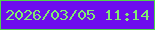 文字の大きさ：5、枠の色：50d54b、背景の色：6e0dee、文字の色：80ec71 無料ブログパーツのブログ時計