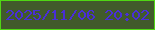 文字の大きさ：4、枠の色：50d714、背景の色：415a2b、文字の色：492ed7 無料ブログパーツのブログ時計