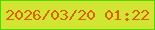 文字の大きさ：4、枠の色：50d901、背景の色：d2e532、文字の色：dc6100 無料ブログパーツのブログ時計