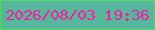 文字の大きさ：5、枠の色：50da64、背景の色：58b69e、文字の色：f71c9c 無料ブログパーツのブログ時計