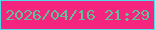 文字の大きさ：1、枠の色：50dceb、背景の色：f4247f、文字の色：61c095 無料ブログパーツのブログ時計