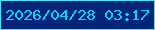 文字の大きさ：4、枠の色：50dffd、背景の色：022677、文字の色：05d4ff 無料ブログパーツのブログ時計