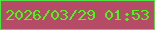 文字の大きさ：5、枠の色：50e146、背景の色：b54b66、文字の色：47f919 無料ブログパーツのブログ時計